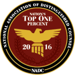 National Association of Distinguished Counsel | Nation's Top One Percent 2016 | NADC